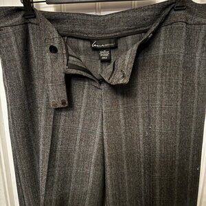 Lane Bryant Women's Buisness Trousers in Grey Plaid Twill